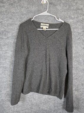 Pursuits Ltd Sweater women Large Cashmere Pullover V Neck Material Damage Flawed